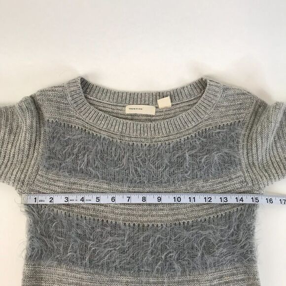 Anthropologie Sleeping on Snow Nuvola Sweater Women's XS Ruffle Hem Fuzzy Stripe - Picture 5 of 9
